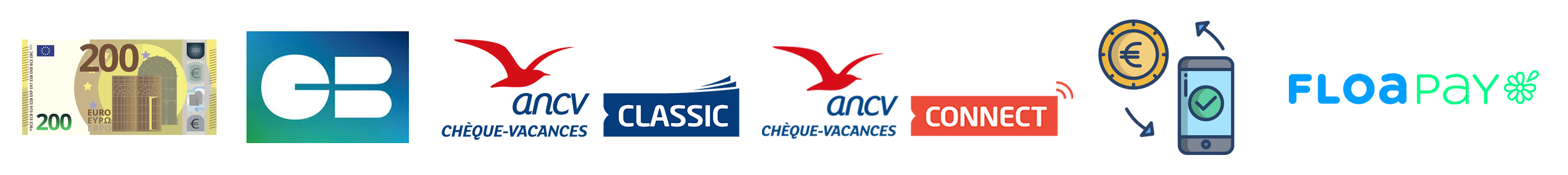 Espèce / Carte bancaire / Chèques Vacances Classic & Connect / Virement bancaire / Floa pay Espèce / Carte bancaire / Chèques Vacances Classic & Connect / Virement bancaire / Floa pay